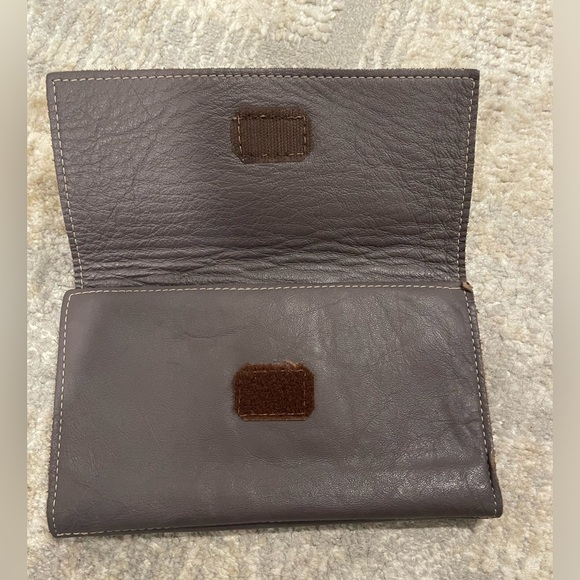 Leather Master Brantford Ont. Canada Quality Leather Wallet Raw Edge Deep Purple - Picture 4 of 9